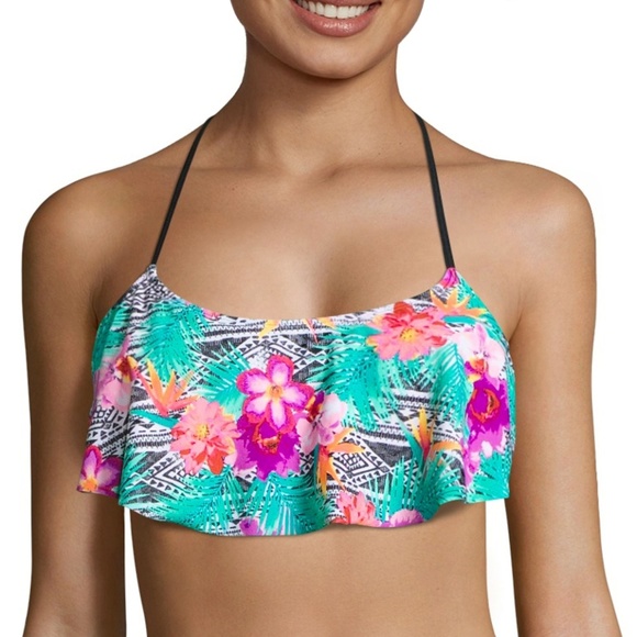 Arizona Jean Company Other - Arizona Floral Flounce Swimsuit Top-Juniors